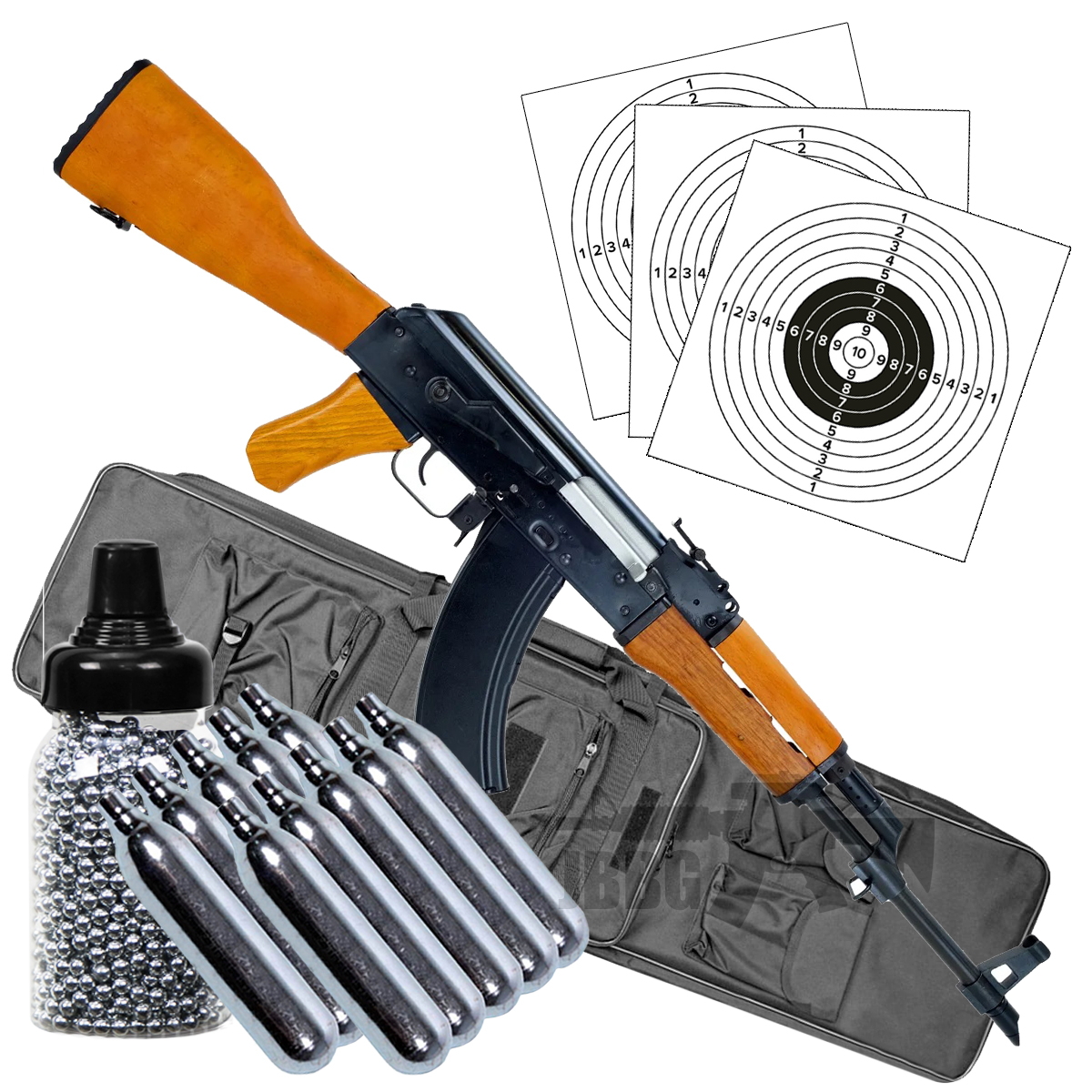 Kalashnikov AK47 CO2 Powered Air Rifle Bundle Set Just Air Guns