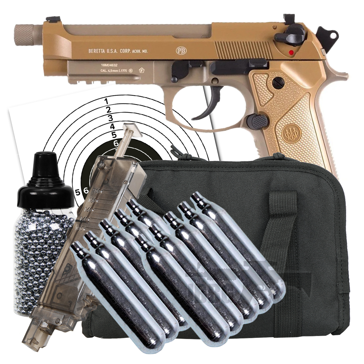 Umarex Beretta Full Metal M9A3 Co2 Air Pistol Bundle Set Just Air Guns