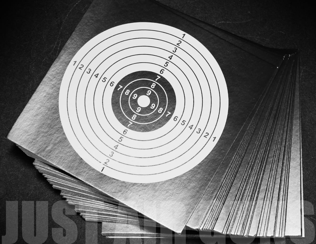 100 Card Targets Black Just Air Guns