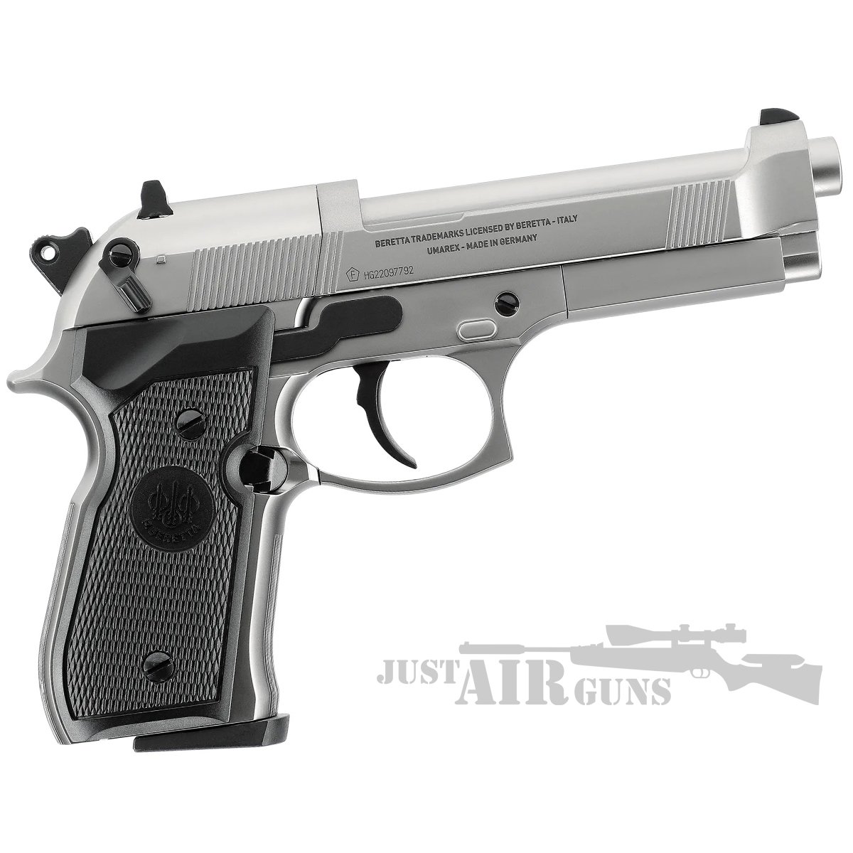 Beretta 92F Nickel 177 CO2 Air Pistol Bundle 4