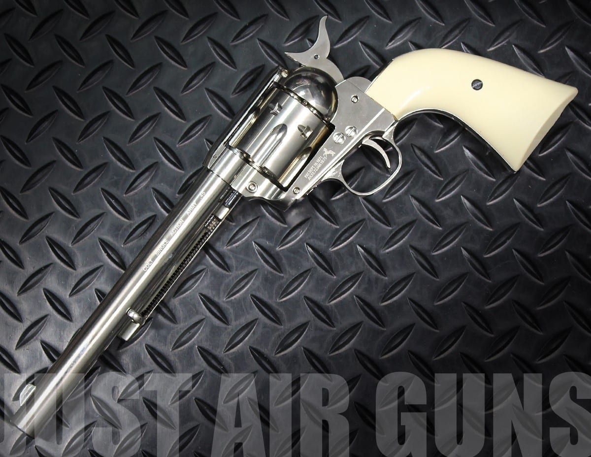 Colt SAA .45 CO2 Nickel Pearl EXT Revolver Just Air Guns