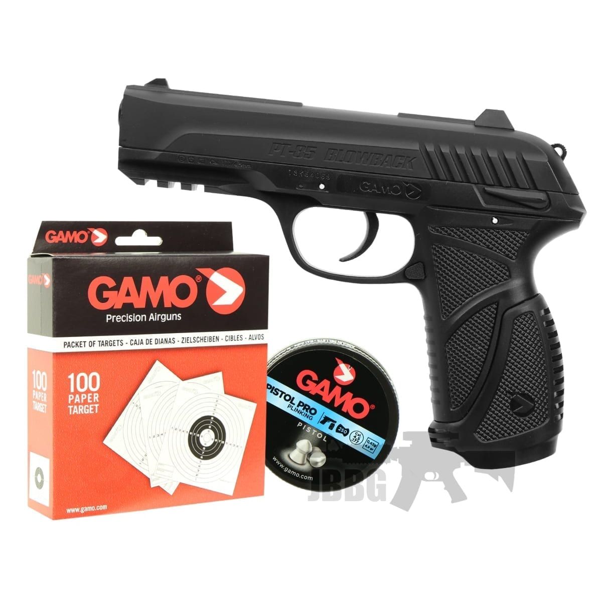 PT85 Pistol Pack with Gamo .177 Pellets and 100 Paper Targets