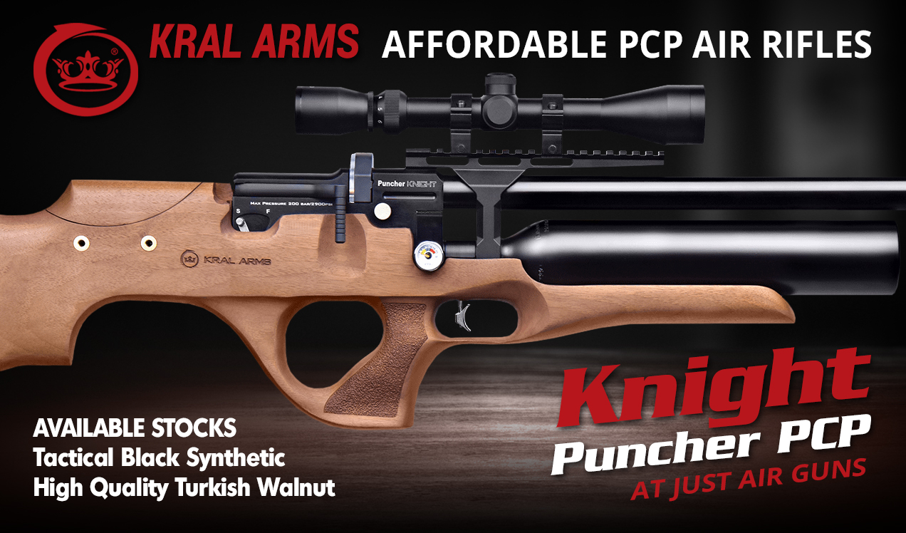 Kral Knight Puncher PCP Air Rifle wallnut stock b100