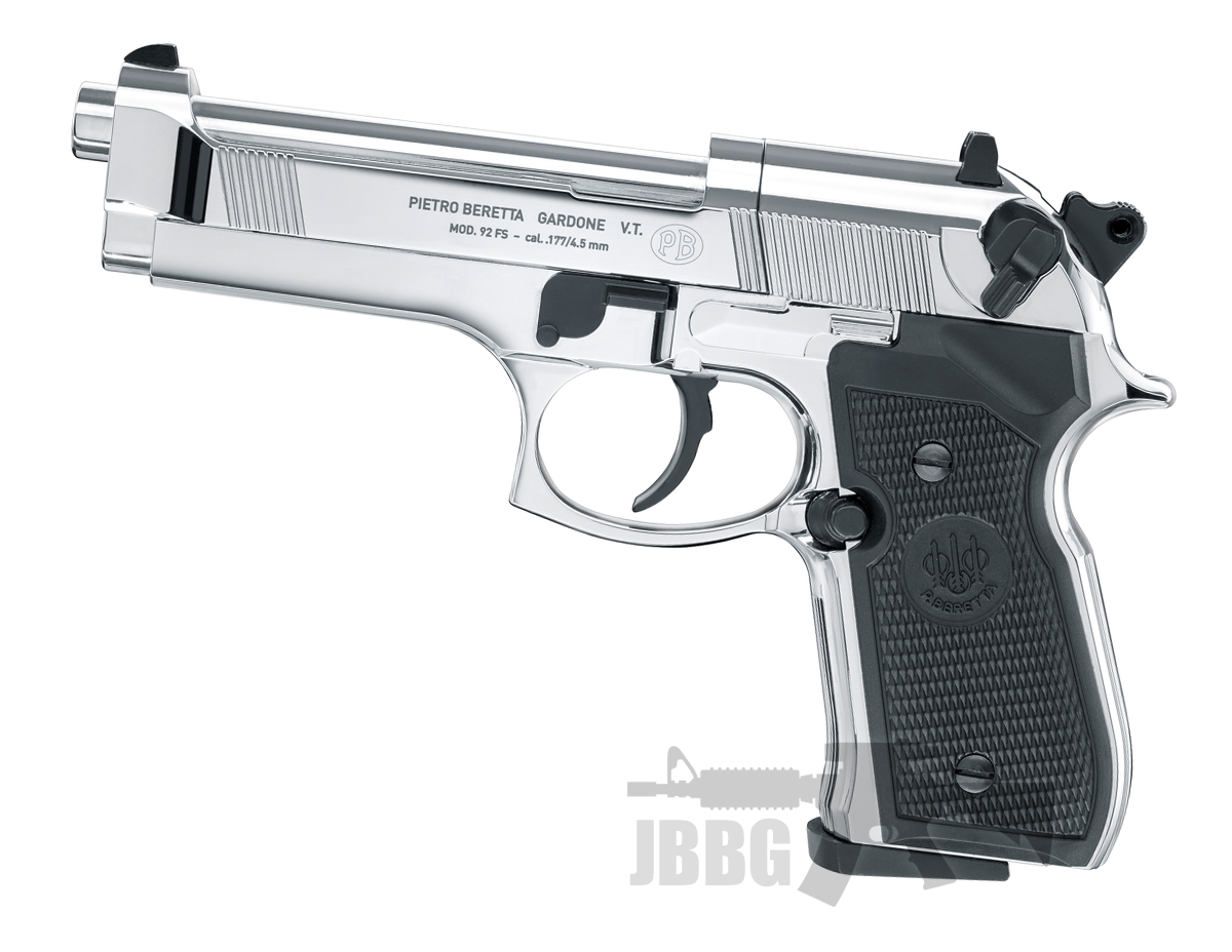 Beretta 92FS CO2 Polished Chrome Air Pistol Just Air Guns