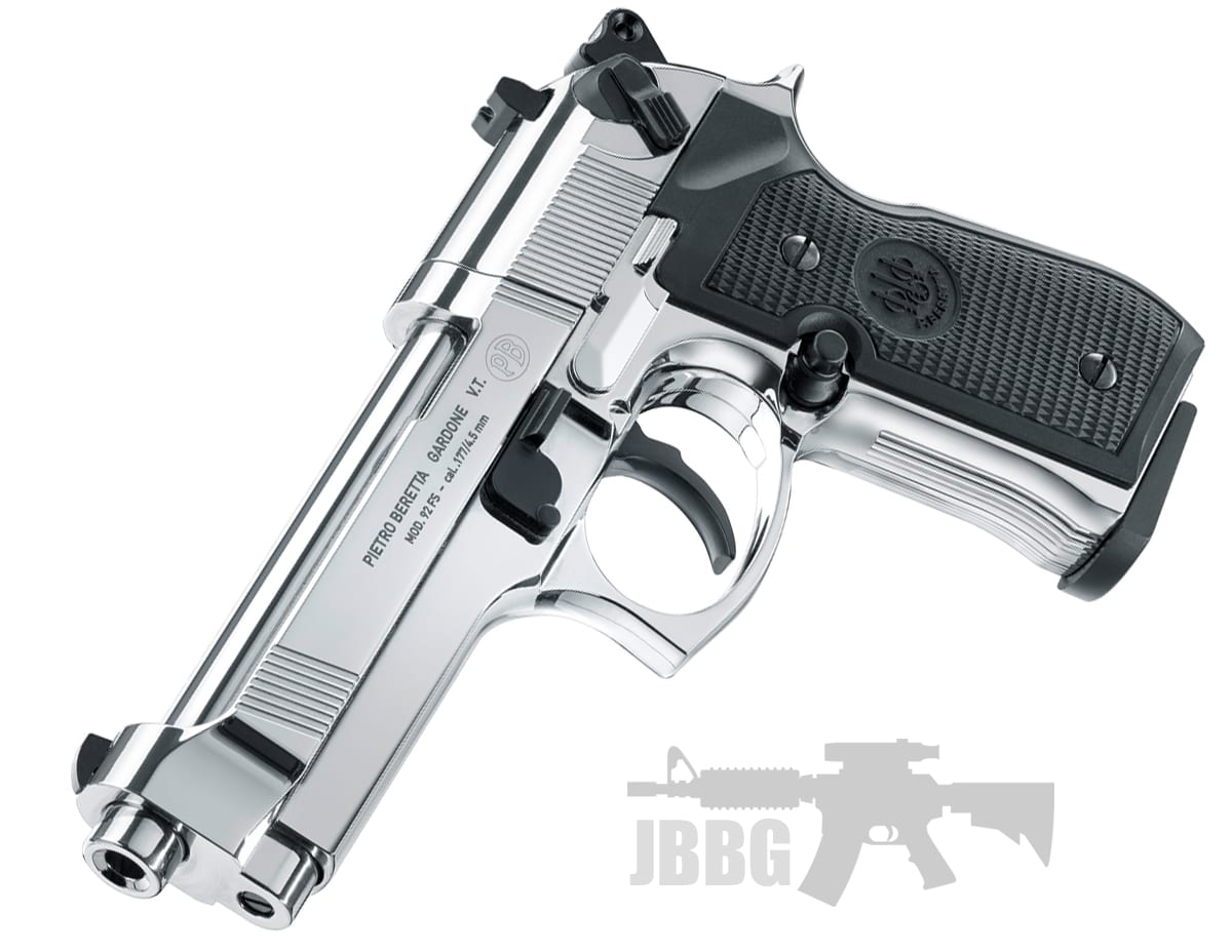 Beretta 92FS CO2 Polished Chrome Air Pistol Just Air Guns