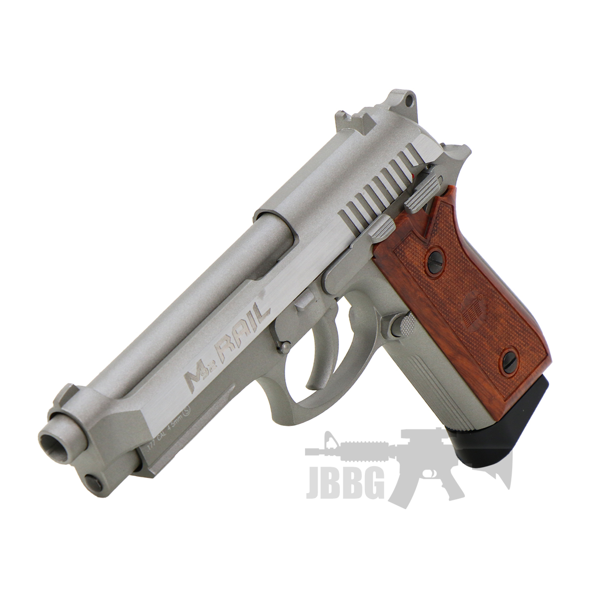 Milbro M92 Rail Silver Blowback Co2 Air Pistol