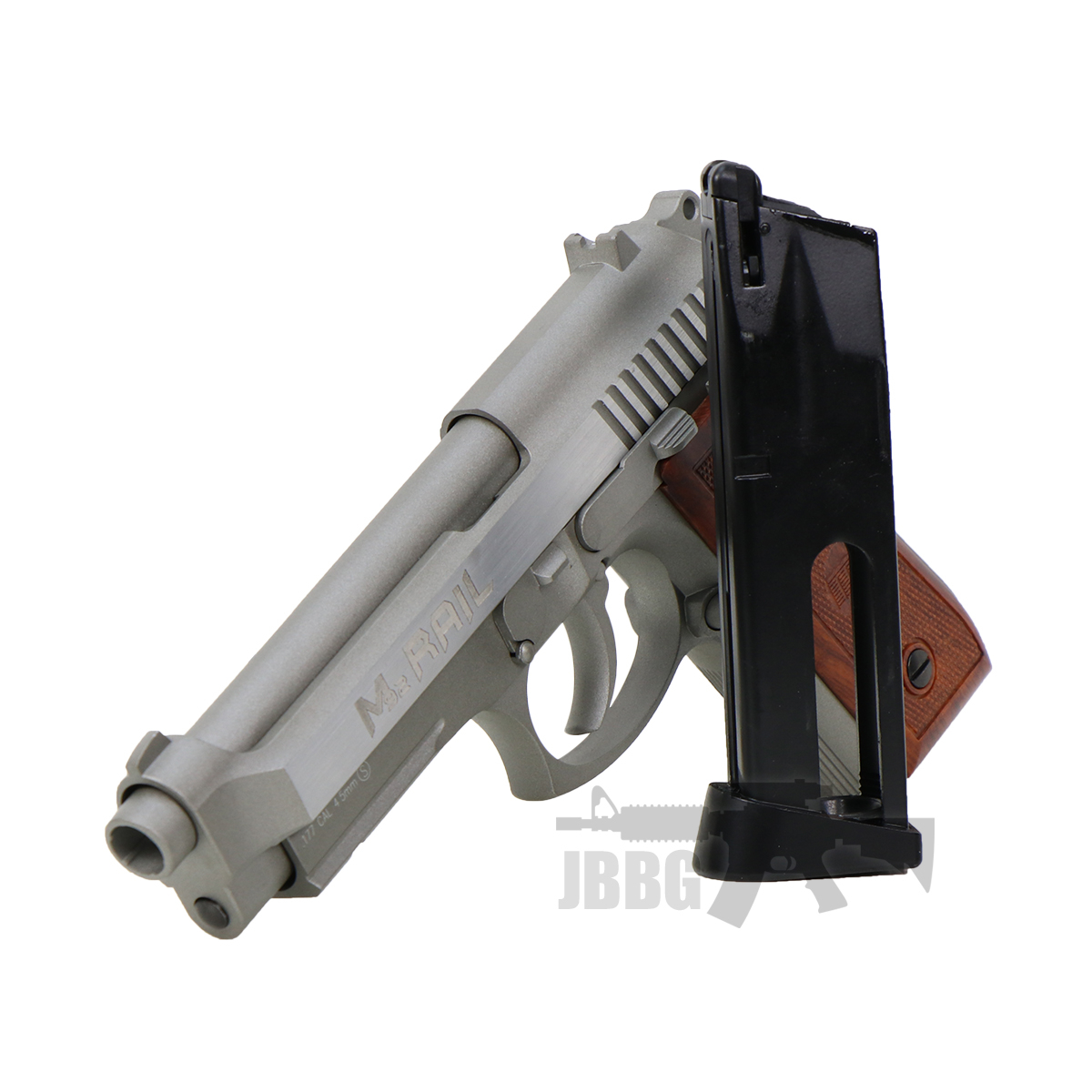 Milbro M92 Rail Silver Blowback Co2 Air Pistol