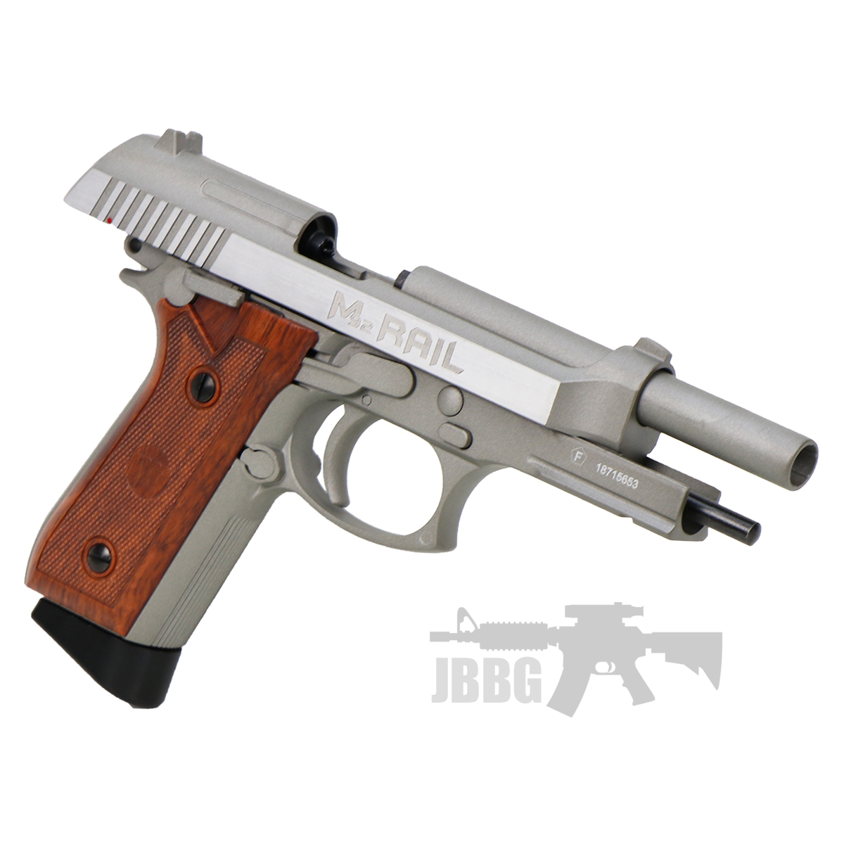 Milbro M92 Rail Silver Blowback Co2 Air Pistol