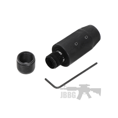 10J1-AL10 Airgun Silencer Adaptor HW Black Anodized Alloy