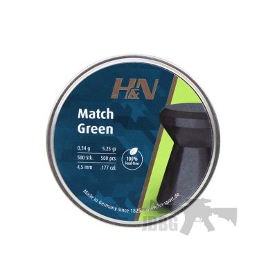 H&N Match Green .177 500ct Pellets