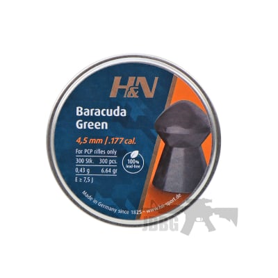 H&N Baracuda Green .177 300ct Pellets