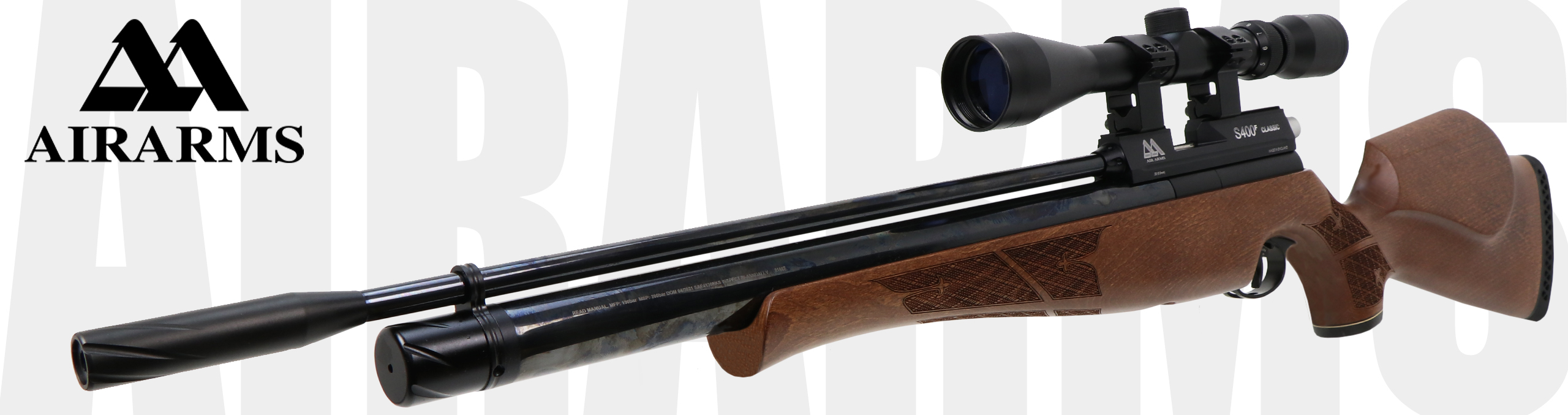 AirArms S400 Single Shot Air Rifle Beech Stock .22