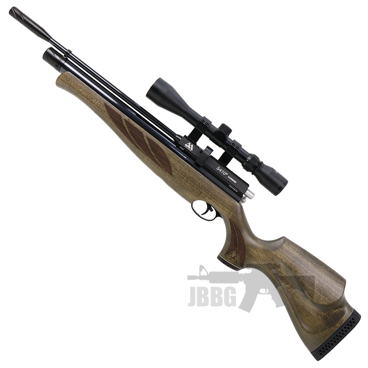 AirArms S410 Carbine S/Light 10 Shot Ambi Hunter Green Stock Air Rifle .22
