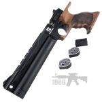 Reximex Mito PCP Air Pistol – Synthetic Black – Wood Grip 3