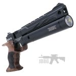 Reximex Mito PCP Air Pistol – Synthetic Black – Wood Grip 4