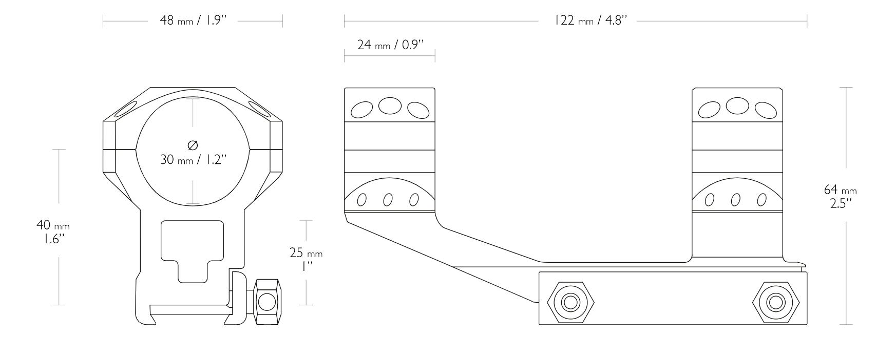 TACTICAL AR CANTILEVER MOUNT 30MM