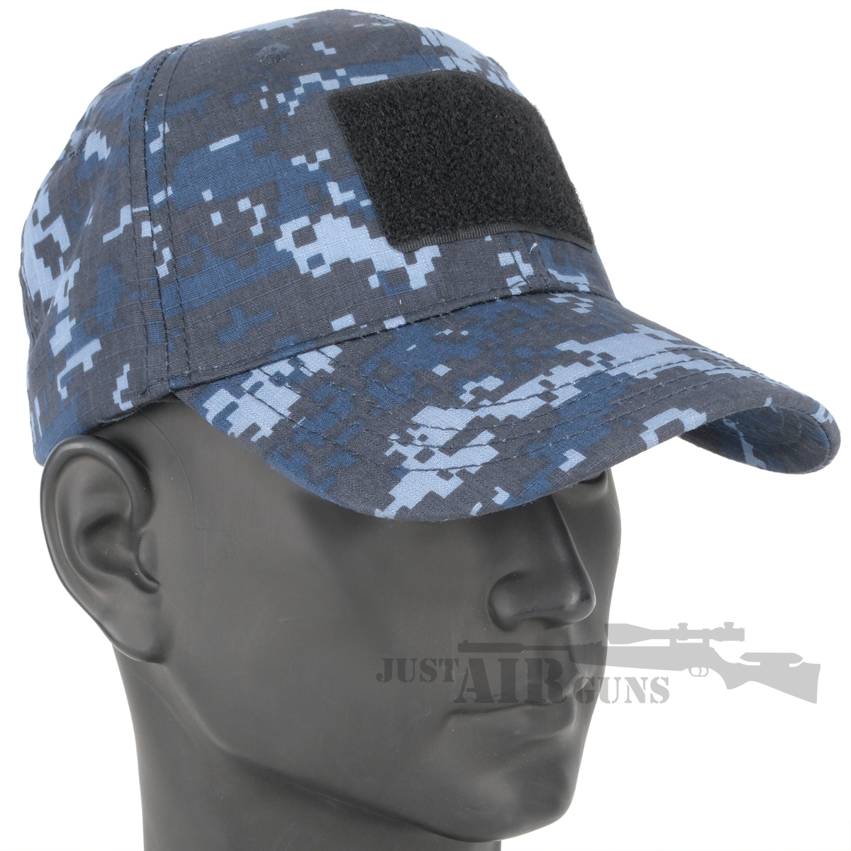 TX Marine Digital Camo Baseball Cap – Blue, Adjustable with Velcro Patches