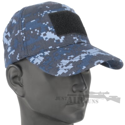 TX Marine Digital Camo Baseball Cap – Blue, Adjustable with Velcro Patches