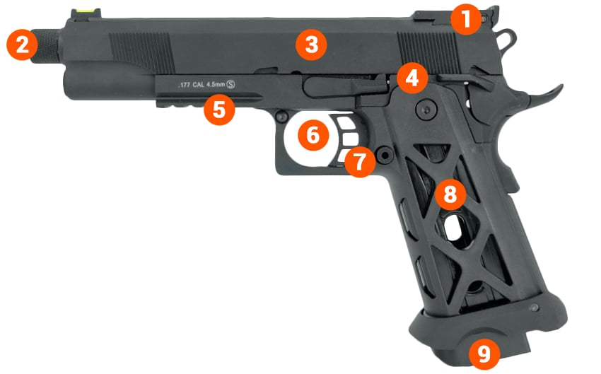 Elite MKII Hi Capa Co2 Blowback Air Pistol KL info