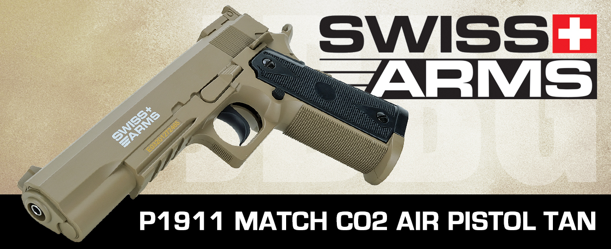 SWISS ARMS P1911 MATCH CO2 AIR PISTOL TAN