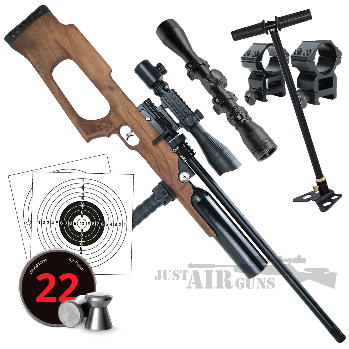 Niksan OZARKW PCP Air Rifle Bundle Set .22 Just Air Guns