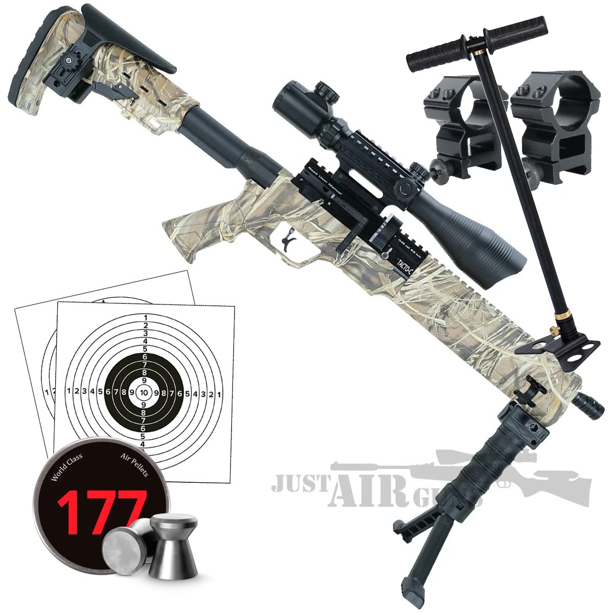 Niksan TACTOC PCP Air Rifle Bundle Set .177 Just Air Guns