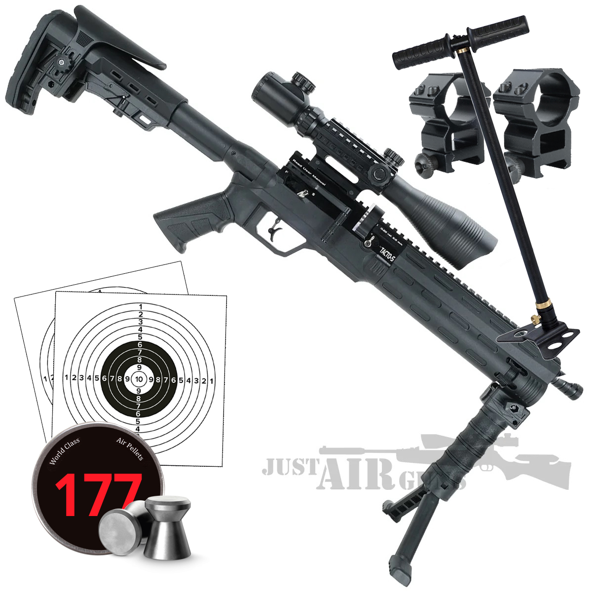Niksan TACTOS PCP Air Rifle Bundle Set .177 Just Air Guns