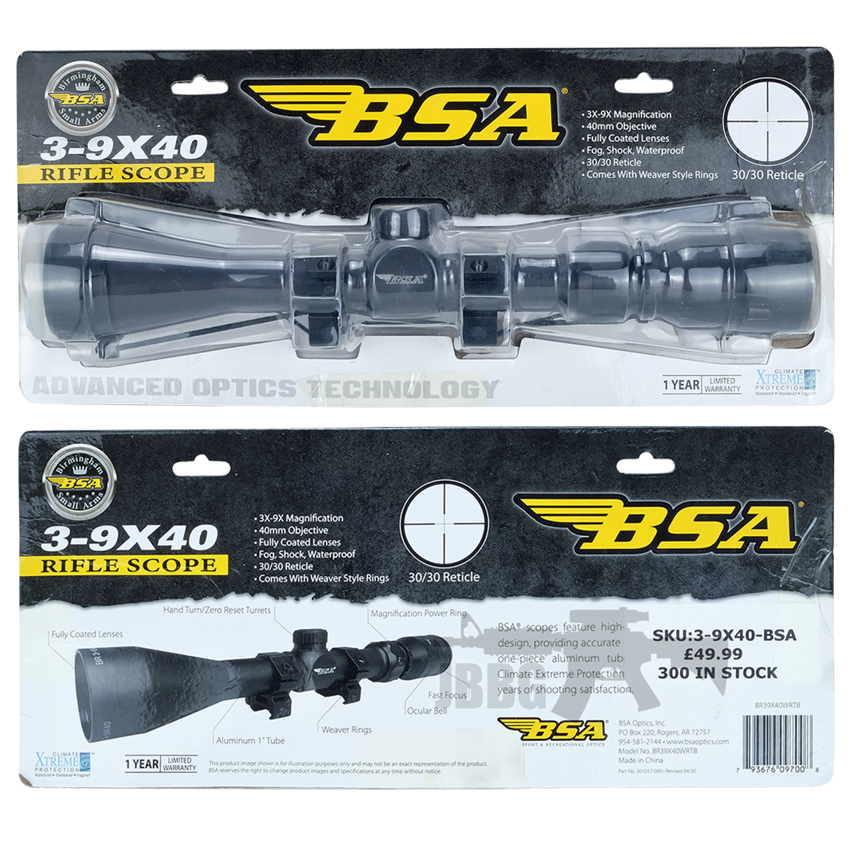 39X40 BSA Fast Mount Rifle Scope Just Air Guns
