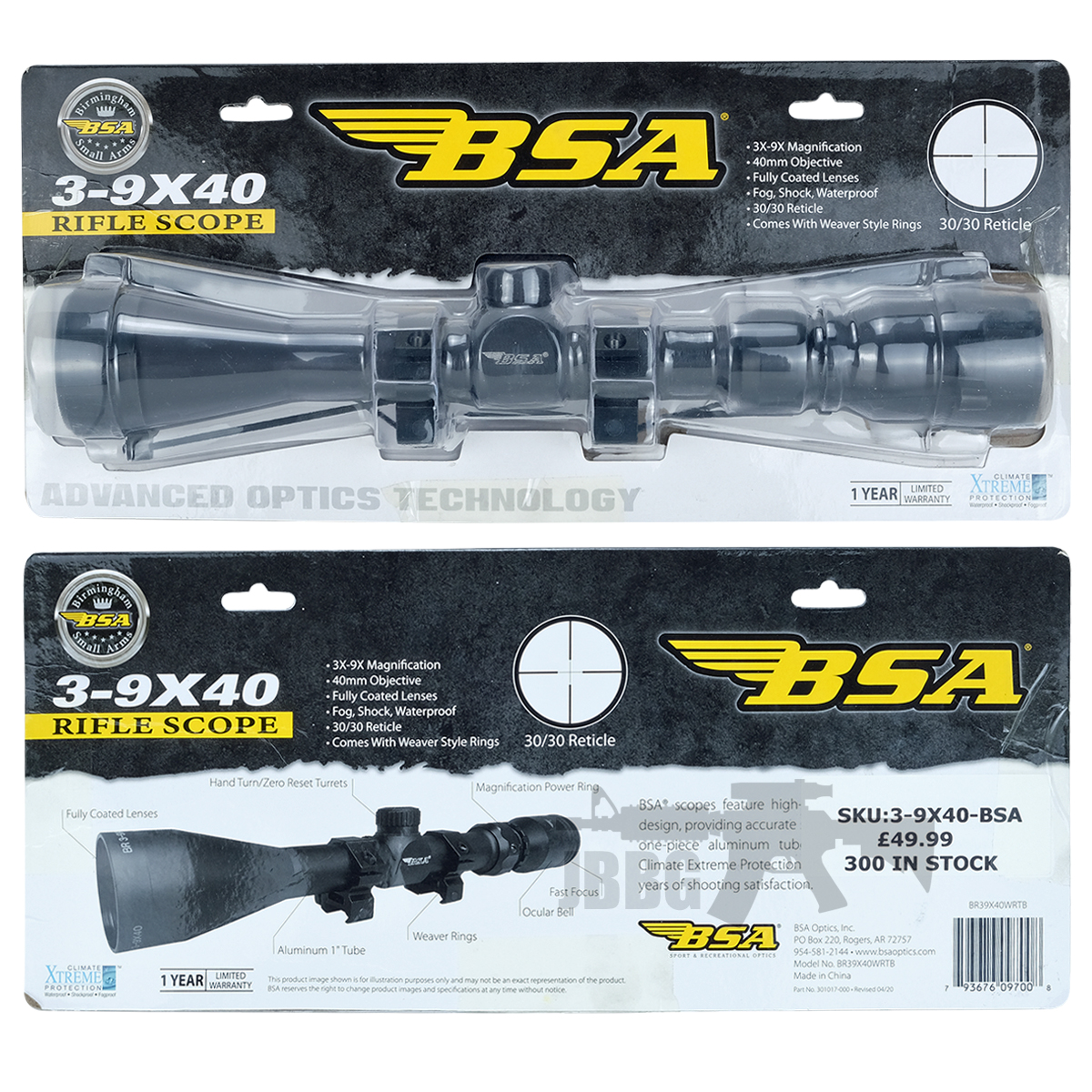 39X40 BSA Fast Mount Rifle Scope Just Air Guns