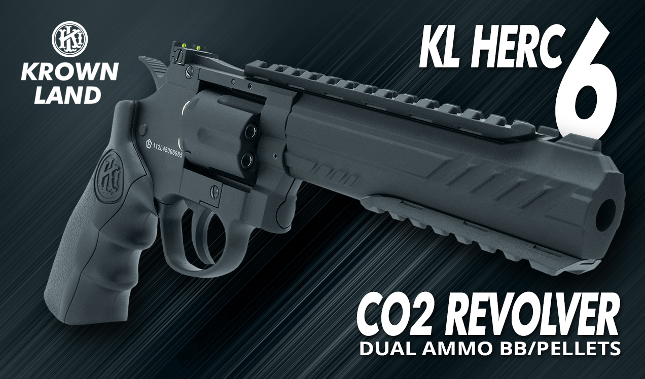 airgun revolver kl herc 6 co2 powered black b1