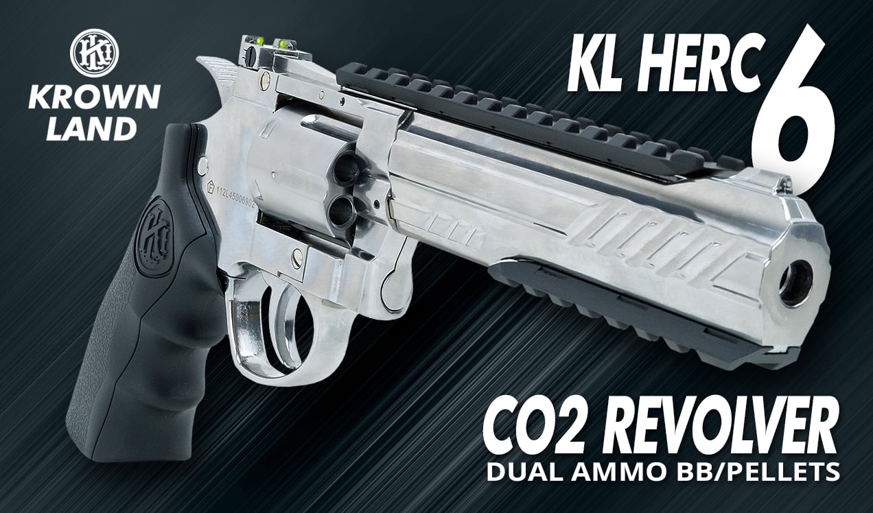 airgun revolver kl herc 6 co2 powered silver b1