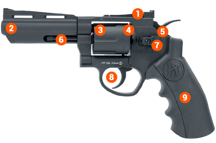 revolver 4 info black airgun