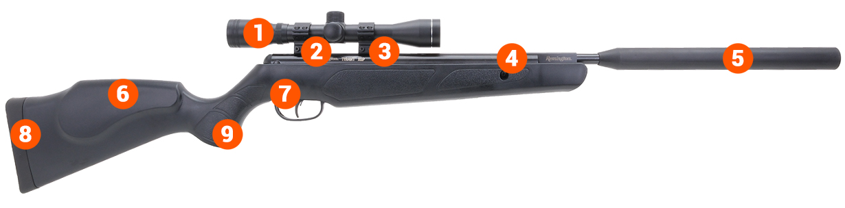Remington Tyrant XGP Air Rifle with Bull Barrel Design info 1