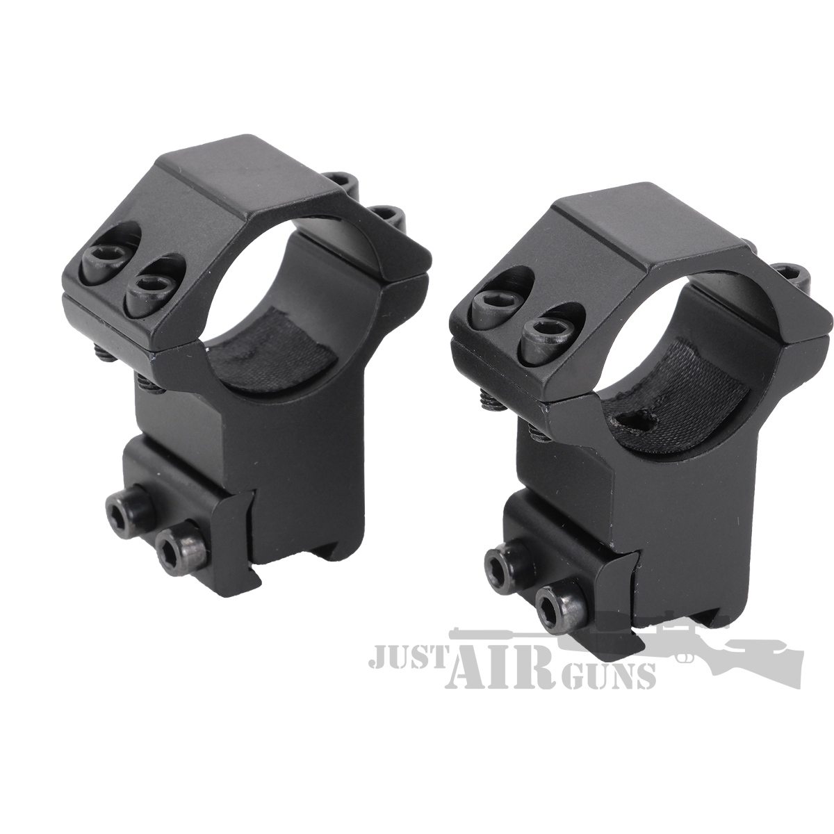 Set Of 2 Low-Profile Scope Rings - 1" 30mm For 3/8 Dovetail Rails On Rifles & Crossbows