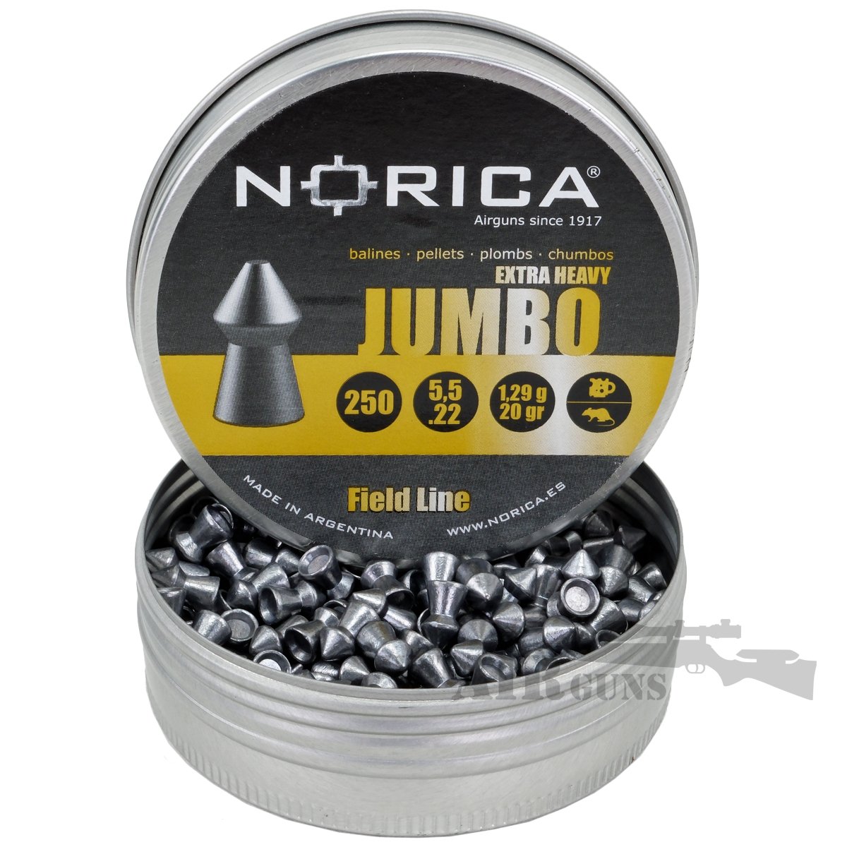 Field Line Jumbo Extra Heavy Airgun Pellets Norica 250 22