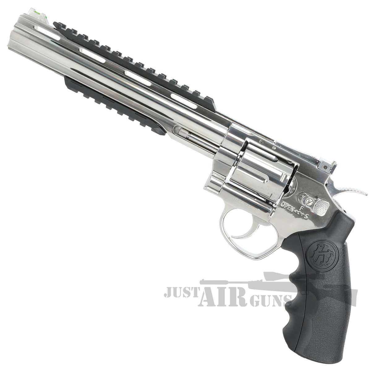 KL Herc 8 Airgun Revolver Co2 Dual Ammo Silver Titan