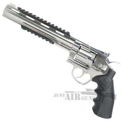 KL Herc 8 Airgun Revolver Co2 Dual Ammo Silver Titan