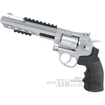 Super Hawk CO2 Airgun Revolver 6 Shooter Brushed Stainless Steel