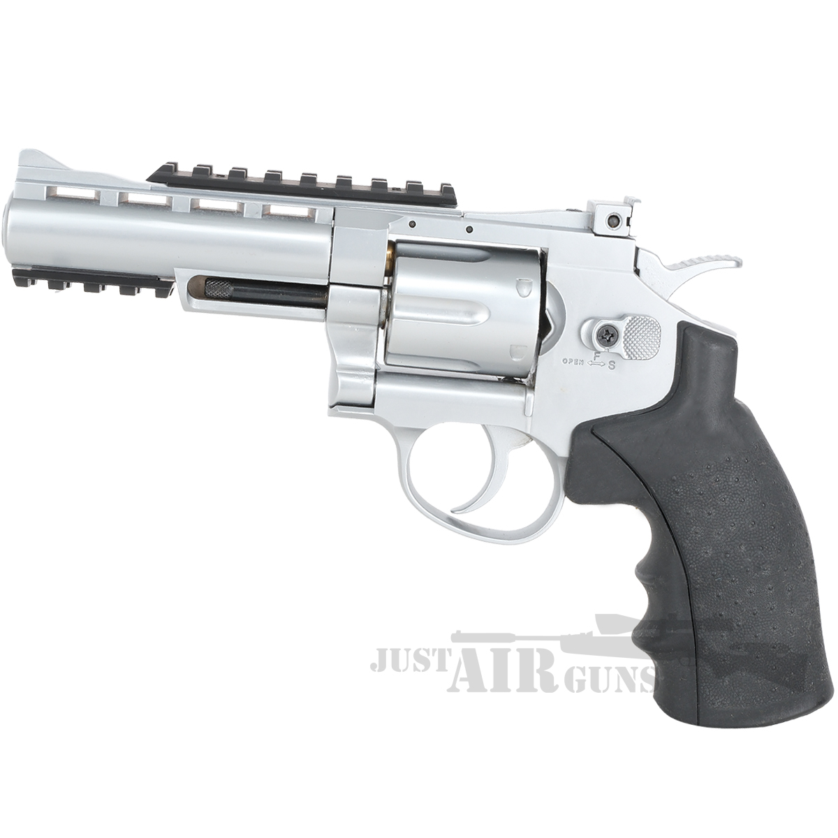 TX 357 Magnum SW 4 Inch Tac Revolver CO2 Air Pistol Brushed Stainless Steel
