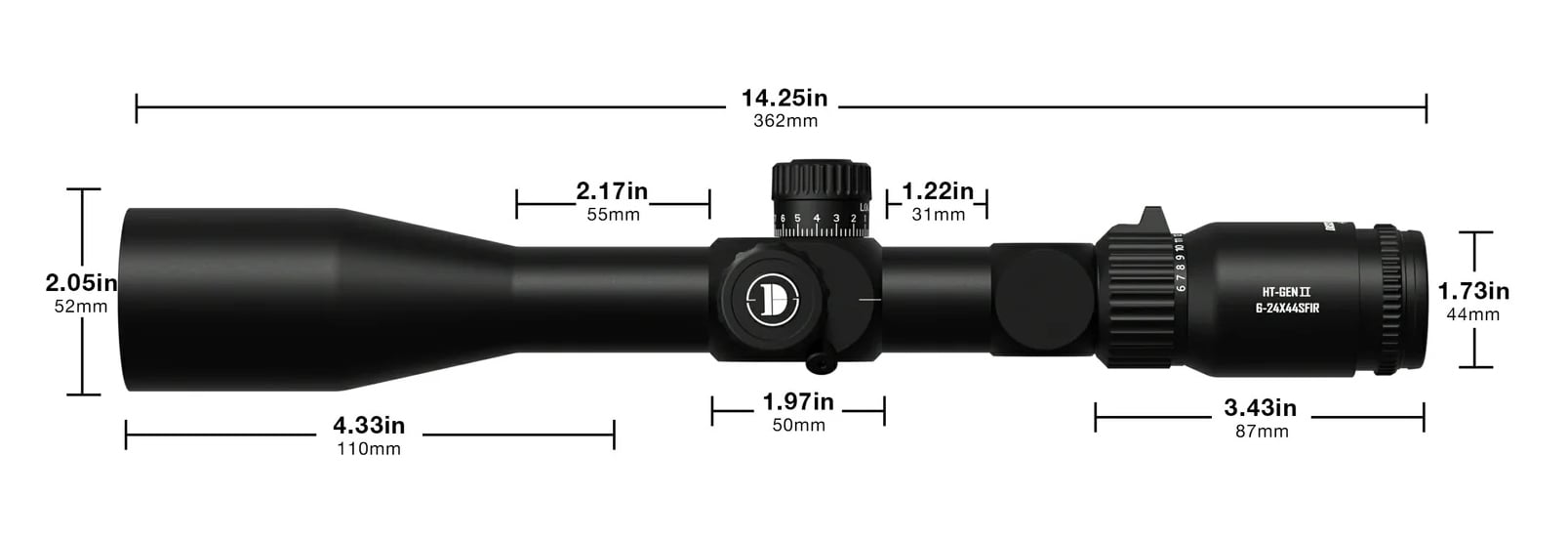 DISCOVERYOPT HT GEN II 6-24X44SFIR FFP-MOA 30mm Scope
