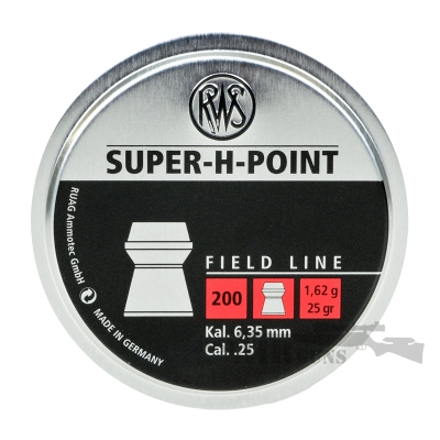 RWS Super-H-Point Field Line .25 Airgun Pellets 200