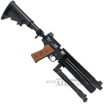 Nova Vista Cobra Regulated PCP Air Pistol with AR Stock and Bipod