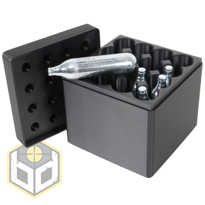 12g Co2 Cartridge Storage Box Container Black