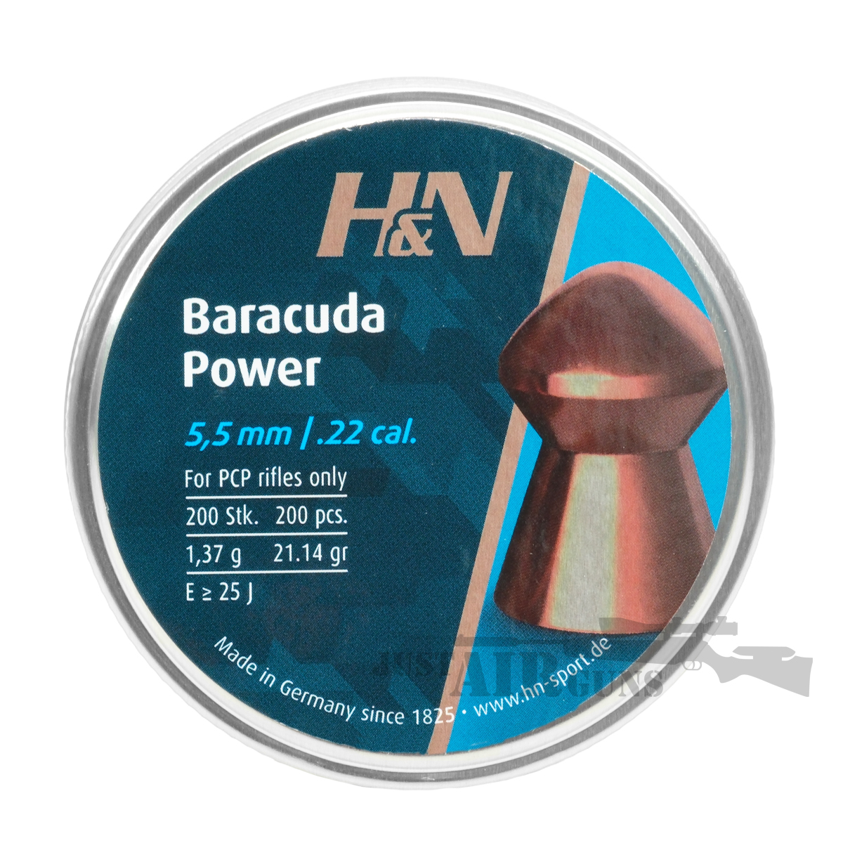 H&N Baracuda Power .22 200ct Airgun Pellets