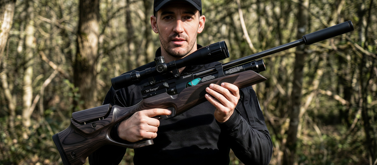 Weihrauch HW 110 KT Laminate Stock and Moderator PCP Air Rifle HW110KLA